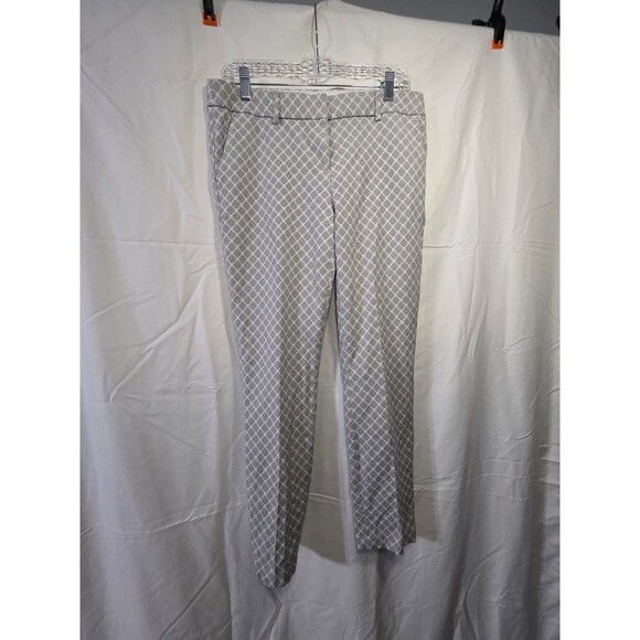 Katherine Barclay Pants - Katherine Barclay Womens Gray Geometric Dress Pants Size 8 Slim Straight